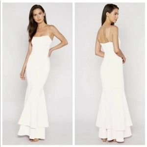 LIKELY Aurora White Trumpet Gown Dress